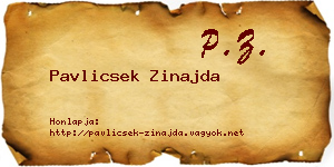 Pavlicsek Zinajda névjegykártya